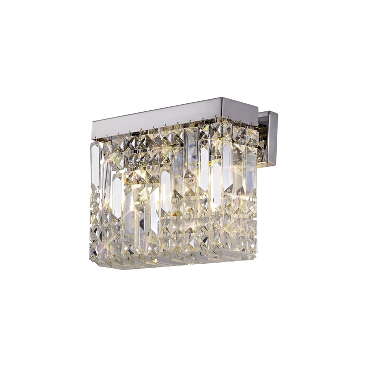 Idolite Dividi Polished Chrome 2 Light Crystal Wall Light