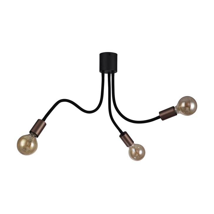 Idolite Dolomite Satin Black Finish 3 Light Flexible Ceiling Light