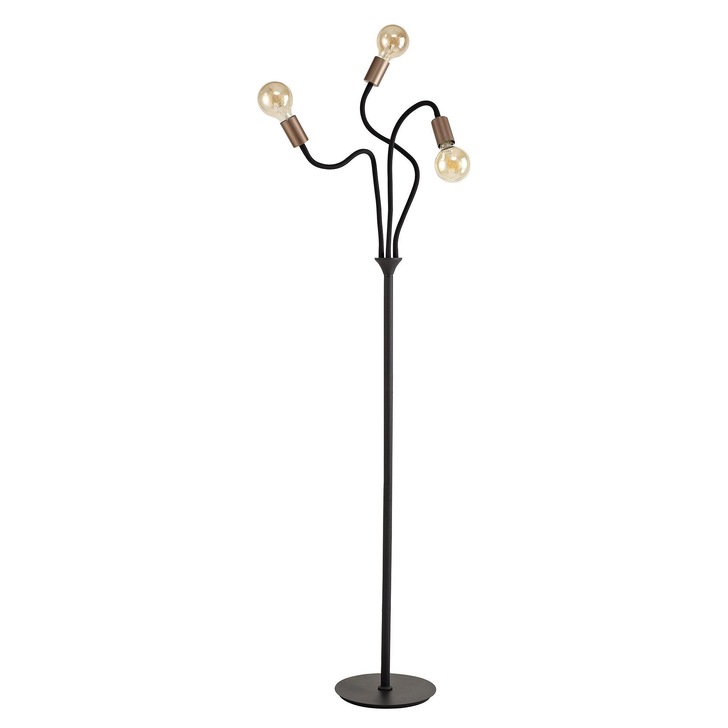 Idolite Dolomite Satin Black Finish 3 Light Flexible Floor Lamp