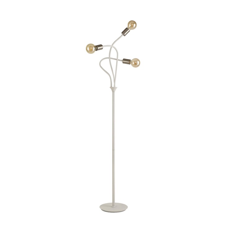 Idolite Dolomite Satin White Finish 3 Light Flexible Floor Lamp