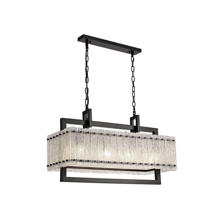 Idolite Drakensberg Matt Black Finish 8 Light Linear Bar Pendant