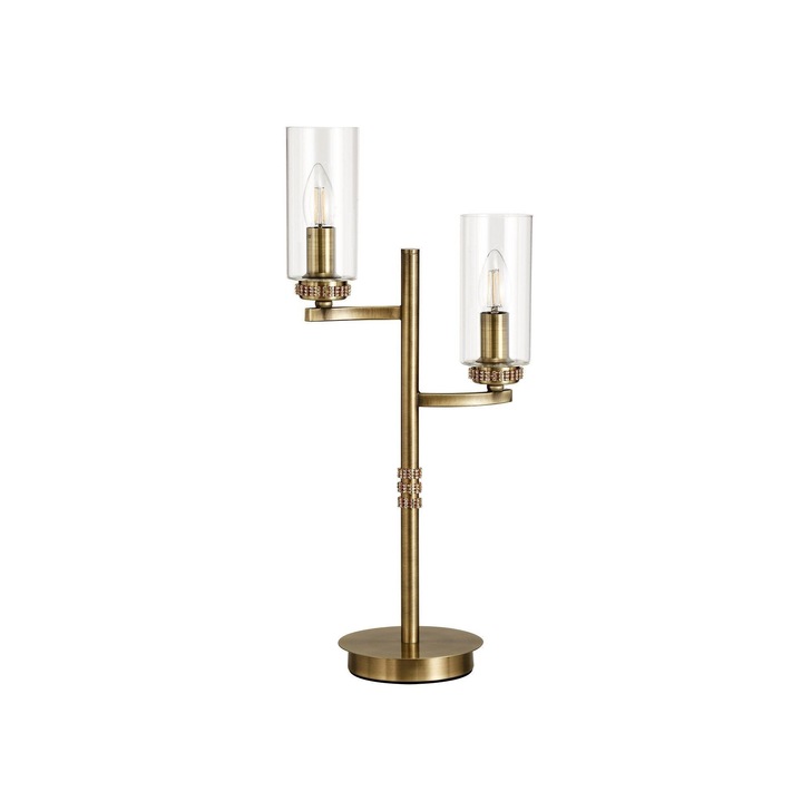 Idolite Euston Antique Brass Twin Table Lamp