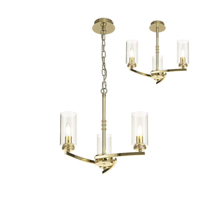 Idolite Euston Polished Gold 3 Light Chandelier