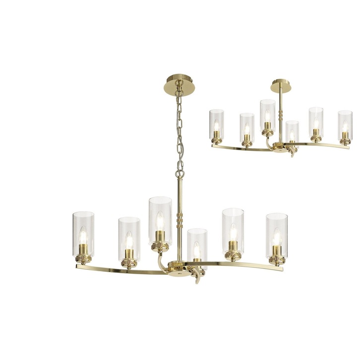 Idolite Euston Polished Gold 6 Light Linear Pendant