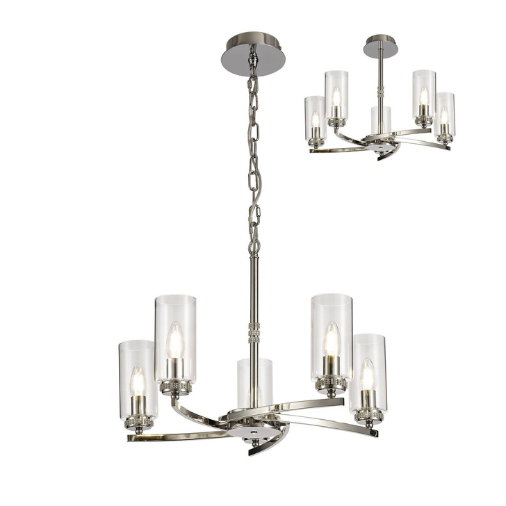 Idolite Euston Polished Nickel 5 Light Chandelier