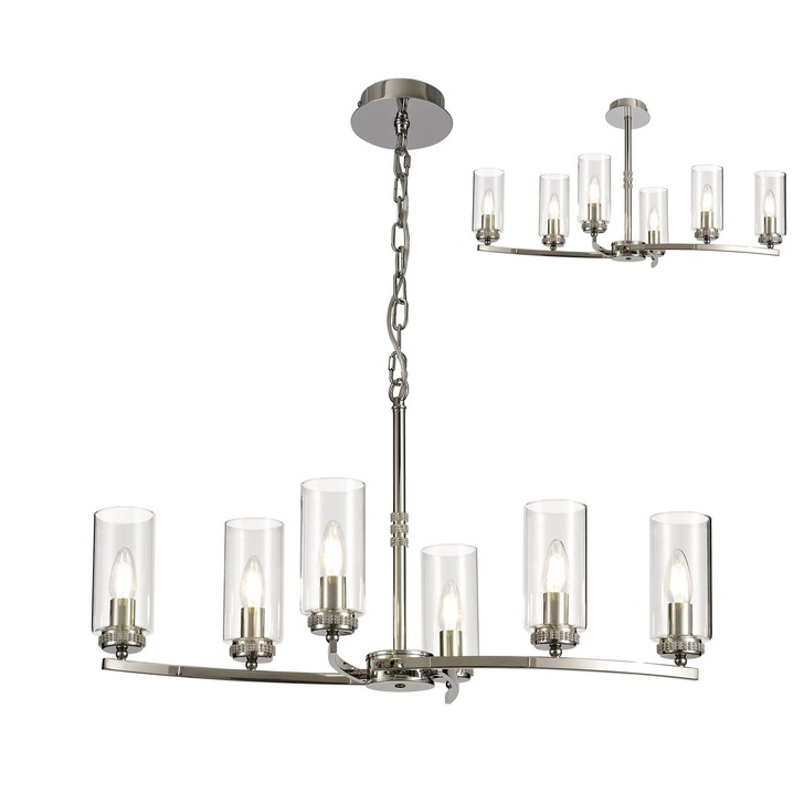 Idolite Euston Polished Nickel 6 Light Linear Pendant