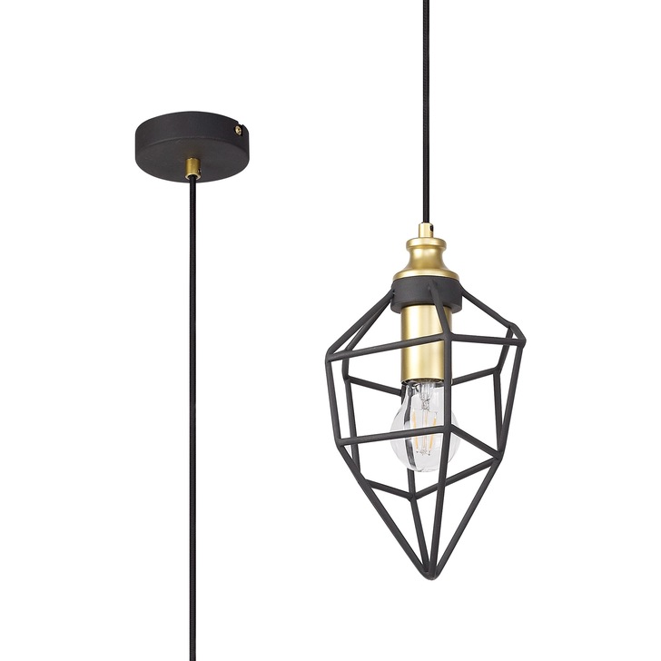 Idolite Fairlop Sand Black/Painted Gold Small Single Pendant Light