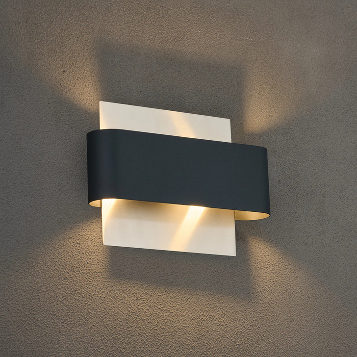 Idolite Garda Wall Lamp: 2 Light G9: Satin Nickel/Graphite