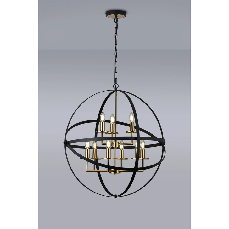 Idolite Genesis Black And Gold 9 Light Two Tier Extra Large Orb Pendant