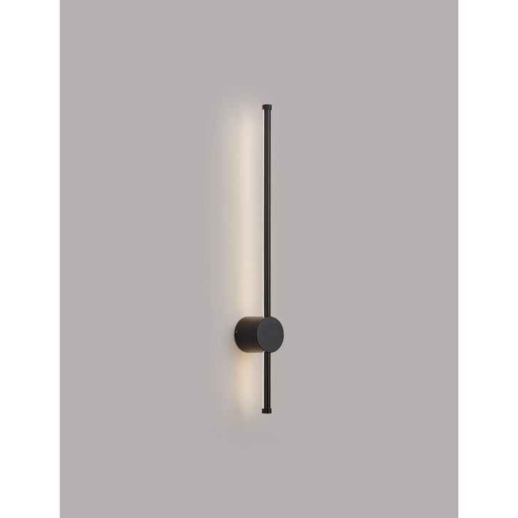 Idolite Ghent Slim Linear Exterior Wall Lamp: 12W LED: 3000K: IP54: Black