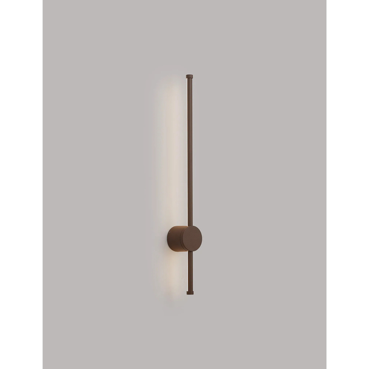 Idolite Ghent Slim Linear Exterior Wall Lamp: 12W LED: 3000K: IP54: Dark Brown