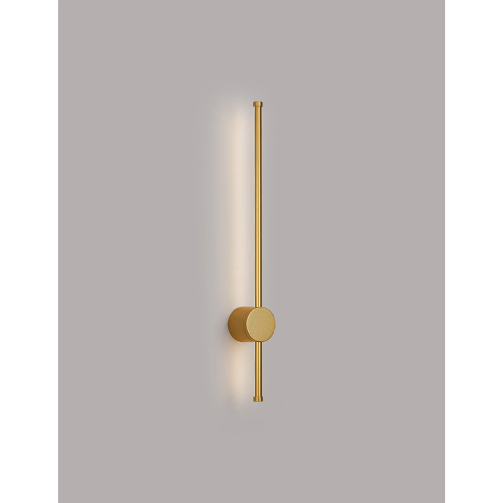 Idolite Ghent Slim Linear Exterior Wall Lamp: 12W LED: 3000K: IP54: Sand Gold