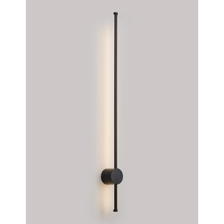 Idolite Ghent Slim Linear Exterior Wall Lamp: 20W LED: 3000K: IP54: Black