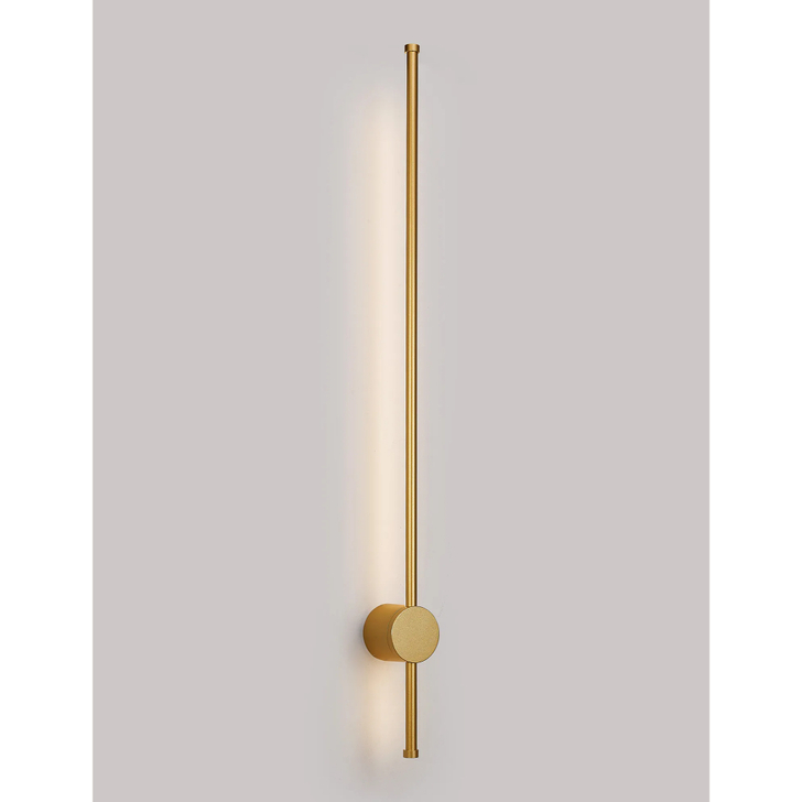 Idolite Ghent Slim Linear Exterior Wall Lamp: 20W LED: 3000K: IP54: Sand Gold