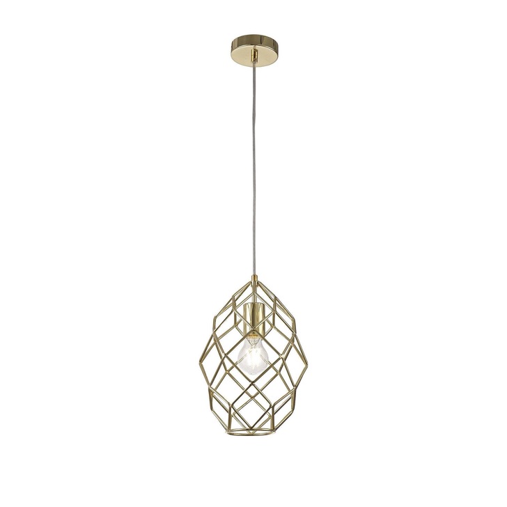 Idolite Greenford Polished Brass Cylinder Single Pendant