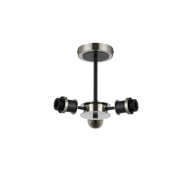 Idolite Haughton IP Semi Ceiling (FRAME ONLY), 3 x E14, Satin Nickel/Satin Black