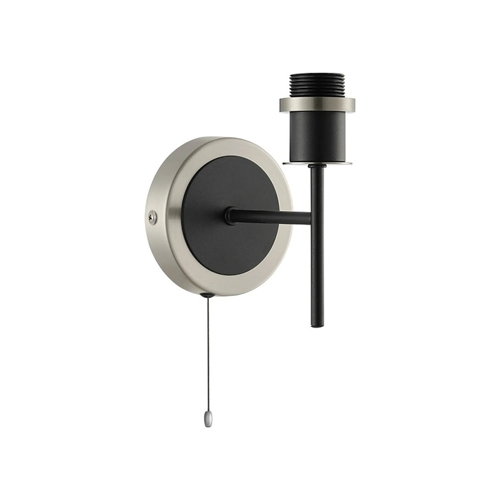 Idolite Haughton IP Wall Light Switched (FRAME ONLY), 1 x E14, Satin Nickel/Satin Black