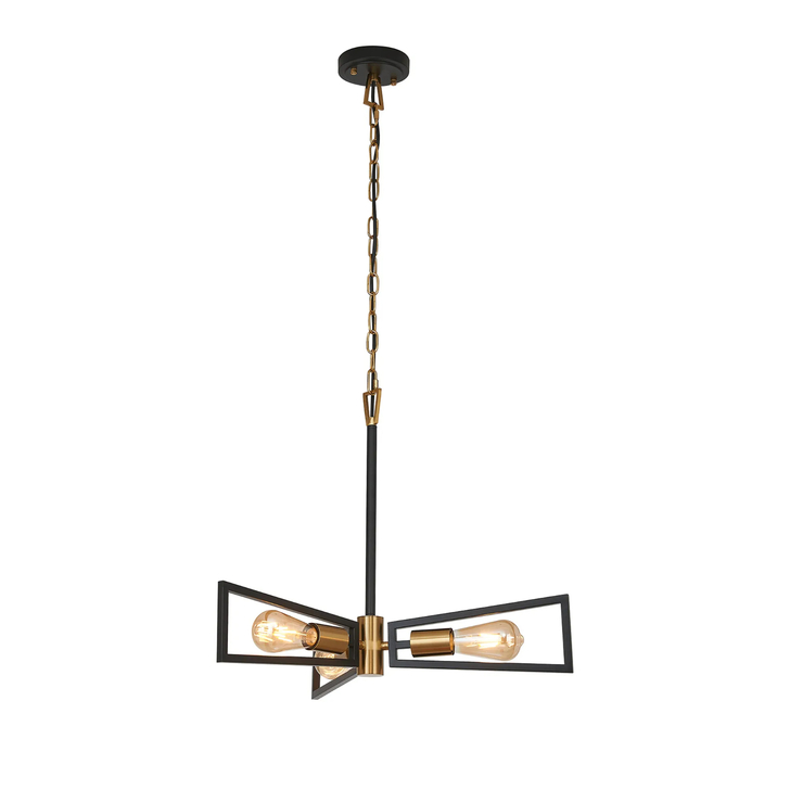 Idolite Helm Gold & Satin Black 3 Light Pendant