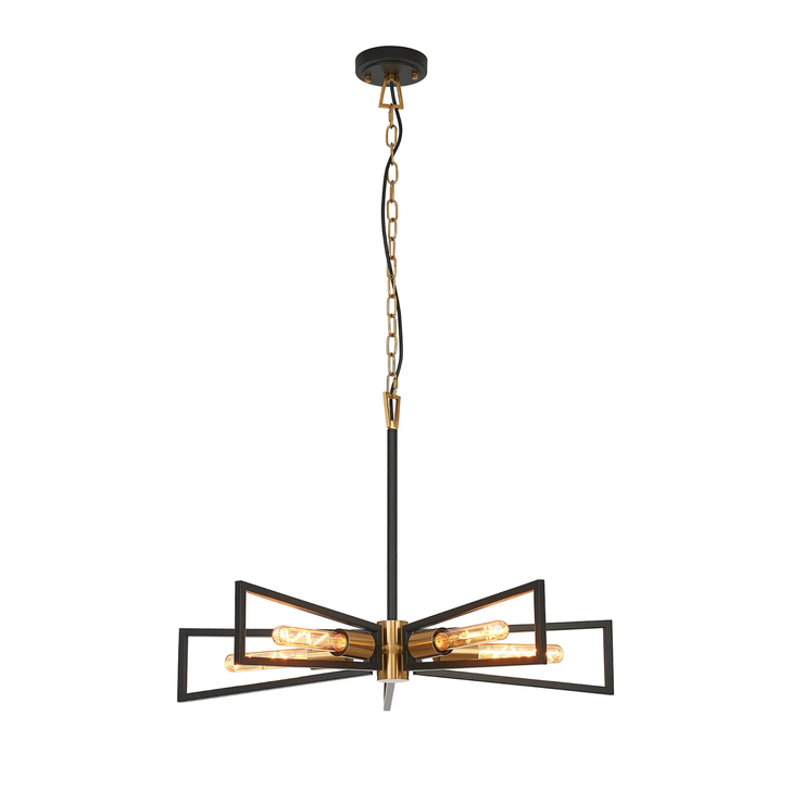 Idolite Helm Gold & Satin Black 5 Light Pendant