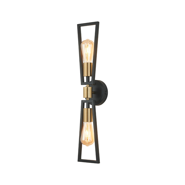 Idolite Helm Gold & Satin Black Double Wall Light