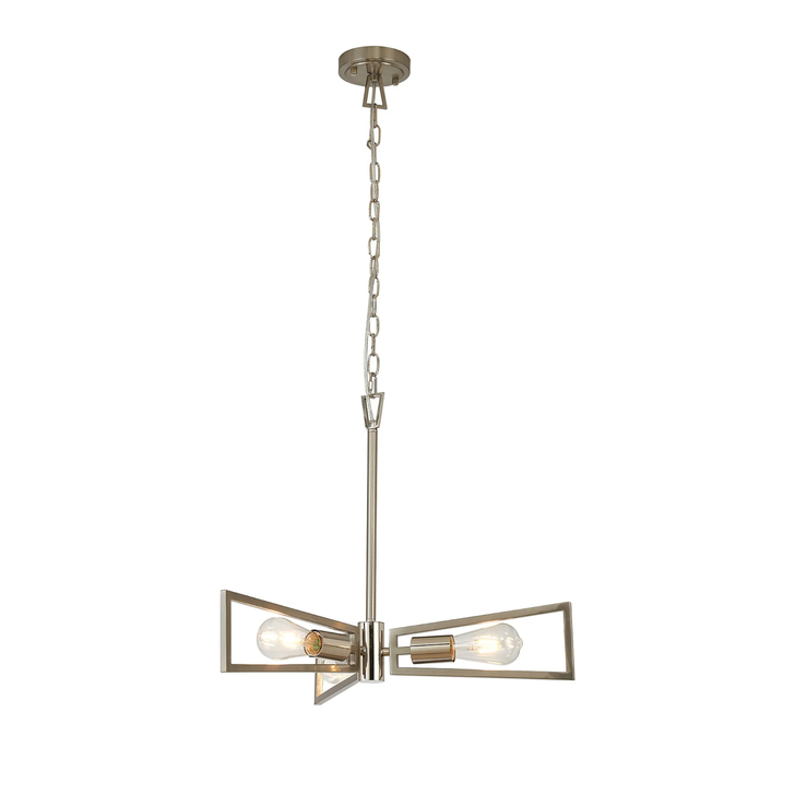 Idolite Helm Satin Nickel & Polished Nickel 3 Light Pendant