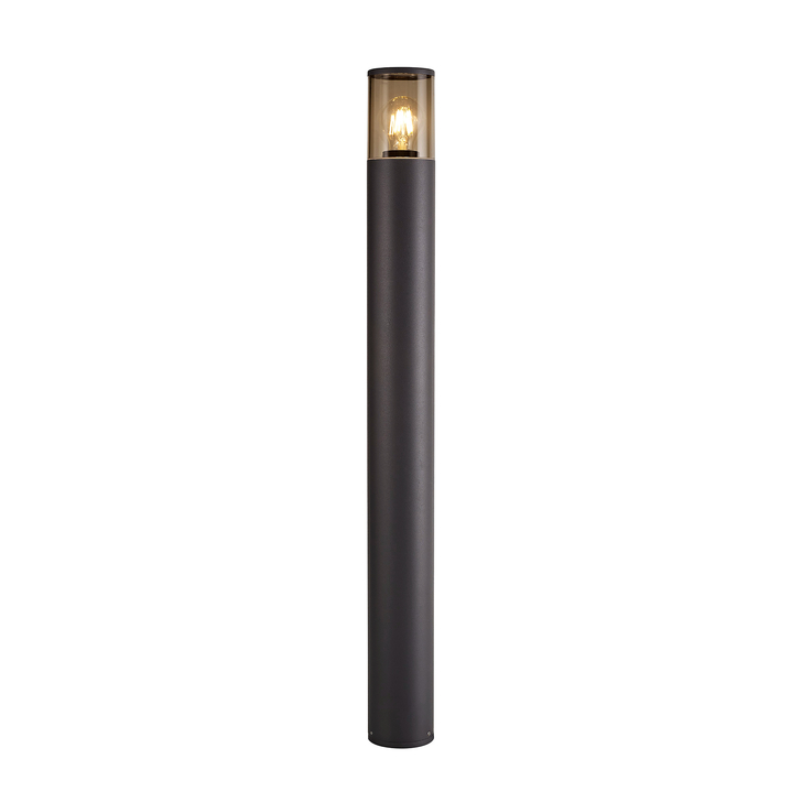 Idolite Hutt Anthracite 90CM Exterior Post Lamp Complete With Smoked Glass - IP54