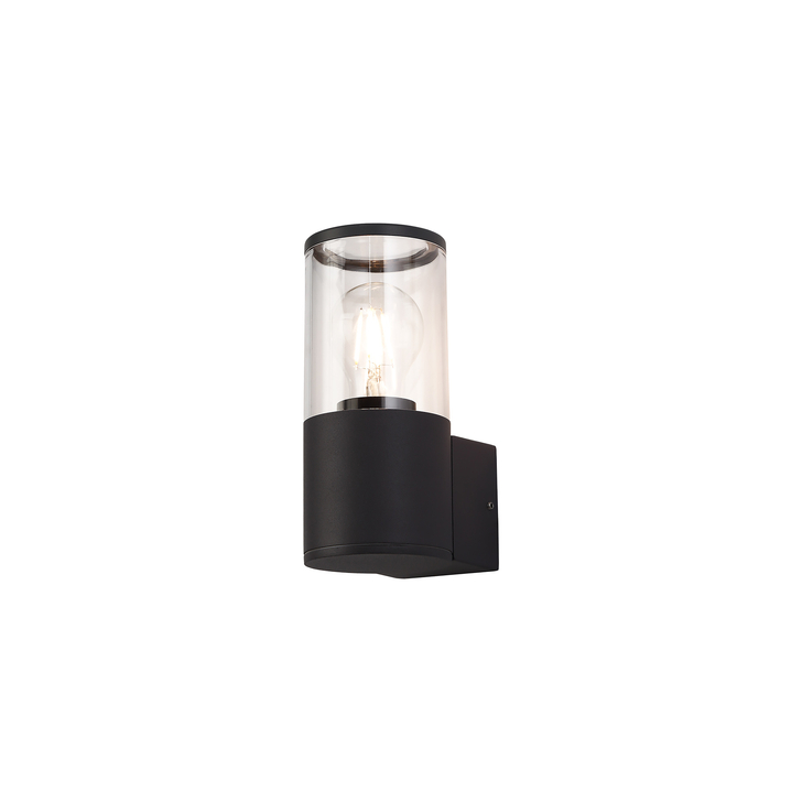 Idolite Hutt Anthracite Single Exterior Wall Light Complete With Clear Glass - IP54