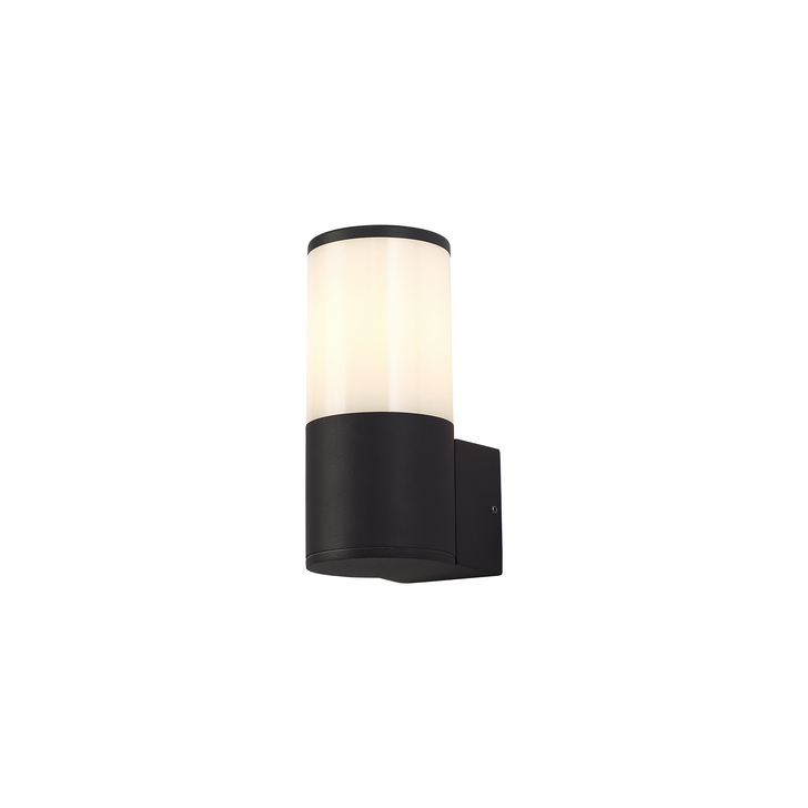 Idolite Hutt Anthracite Single Exterior Wall Light Complete With Opal Glass - IP54