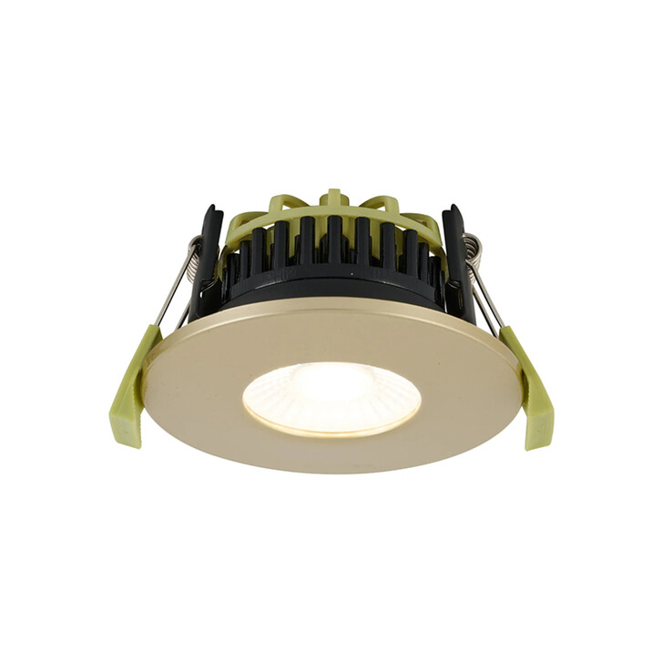 Idolite Imre 4/6/8W: Triac Dimmable 4CCT LED Fire Rated Downlight: Champagne Gold Fascia: Cut Out: 70mm: 400/600/800lm: 60 Deg: IP65 DRIVER INC 5yrs Wrnty
