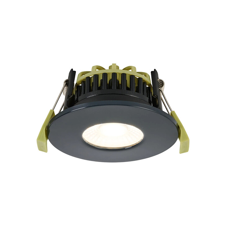 Idolite Imre 4/6/8W: Triac Dimmable 4CCT LED Fire Rated Downlight: Charcoal Fascia: Cut Out: 70mm: 400/600/800lm: 60 Deg: IP65 DRIVER INC. 5yrs Wrnty