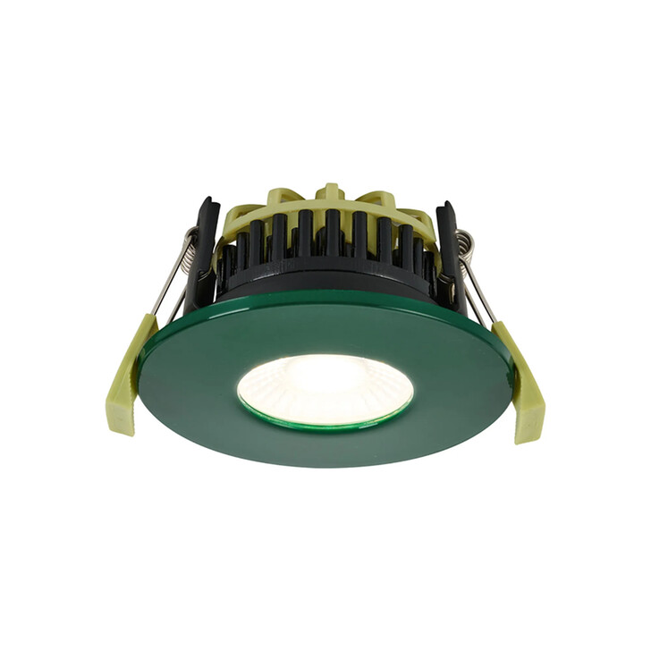 Idolite Imre 4/6/8W: Triac Dimmable 4CCT LED Fire Rated Downlight: Dark Green Fascia: Cut Out: 70mm: 400/600/800lm: 60 Deg: IP65 DRIVER INC. 5yrs Wrnty