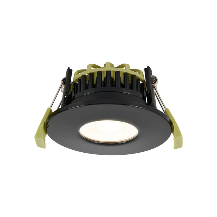 Idolite Imre 4/6/8W: Triac Dimmable 4CCT LED Fire Rated Downlight: Gloss Black Fascia: Cut Out: 70mm: 400/600/800lm: 60 Deg: IP65 DRIVER INC. 5yrs Wrnty