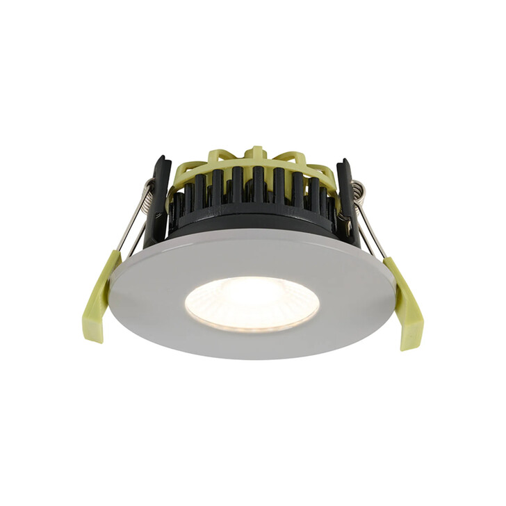 Idolite Imre 4/6/8W: Triac Dimmable 4CCT LED Fire Rated Downlight: Light Grey Fascia: Cut Out: 70mm: 400/600/800lm: 60 Deg: IP65 DRIVER INC. 5yrs Wrnty
