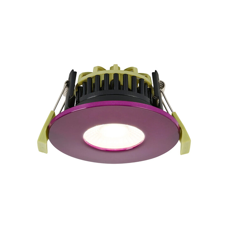 Idolite Imre 4/6/8W: Triac Dimmable 4CCT LED Fire Rated Downlight: Plum Fascia: Cut Out: 70mm: 400/600/800lm: 60 Deg: IP65 DRIVER INC. 5yrs Wrnty