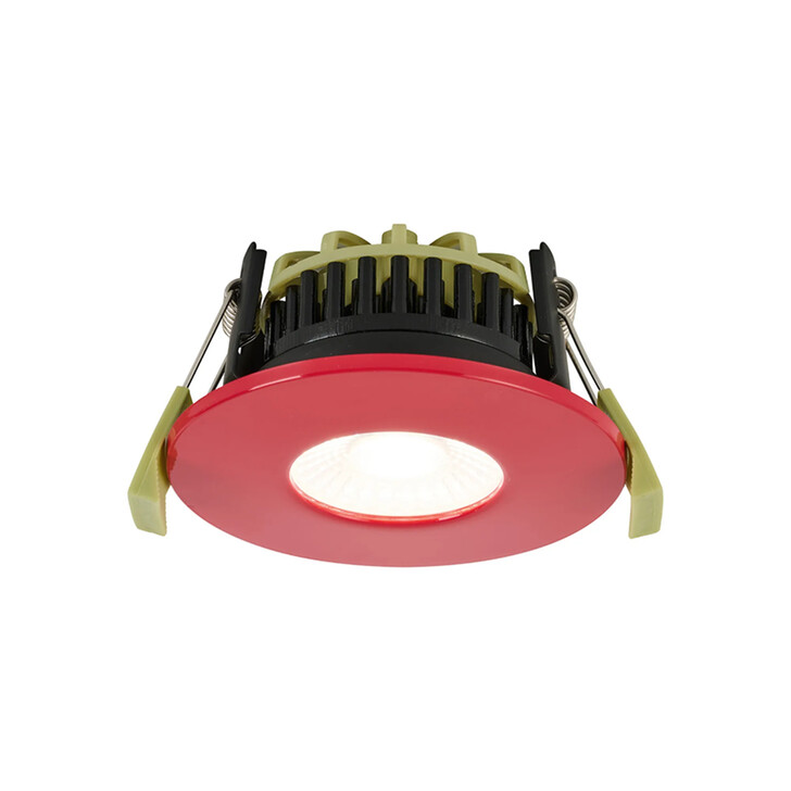 Idolite Imre 4/6/8W: Triac Dimmable 4CCT LED Fire Rated Downlight: Strawberry Fascia: Cut Out: 70mm: 400/600/800lm: 60 Deg: IP65 DRIVER INC. 5yrs Wrnty