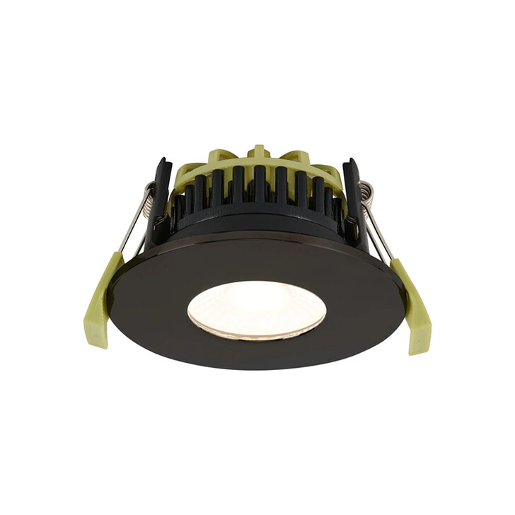 Idolite Imre 4/6/8W: Triac Dimmable 4CCT LED Fire Rated Downlight: With Black Chrome: Cut Out: 70mm: 400/600/800lm: 60 Deg: IP65 DRIVER INC.: 5yrs Wrnty
