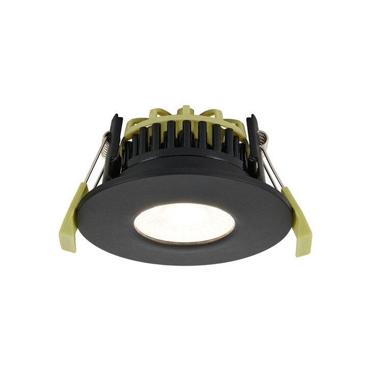 Idolite Imre 4/6/8W: Triac Dimmable 4CCT LED Fire Rated Downlight: With Matt Black: Cut Out: 70mm: 400/600/800lm: 60 Deg: IP65 DRIVER INC.: 5yrs Wrnty