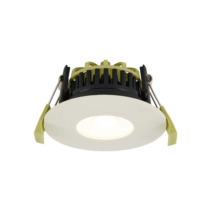 Idolite Imre 4/6/8W: Triac Dimmable 4CCT LED Fire Rated Downlight: With Matt White: Cut Out: 70mm: 400/600/800lm: 60 Deg: IP65 DRIVER INC.: 5yrs Wrnty