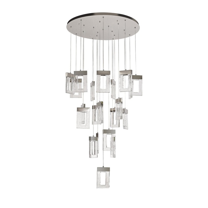 Idolite Karoma Polished Chrome Finish 21 Light LED Pendant - 3000K