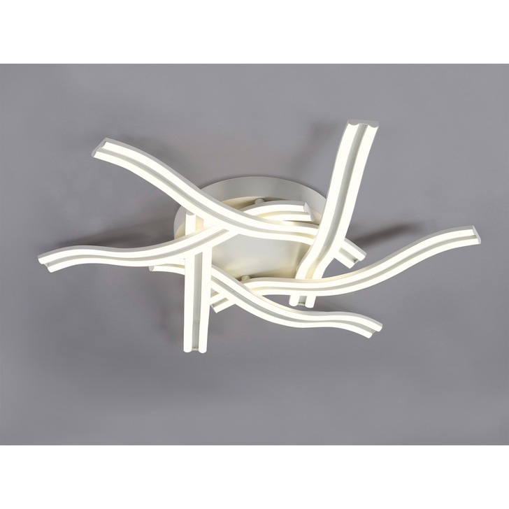 Idolite Kensington White 6 Light LED Flush Ceiling Light - 4000K