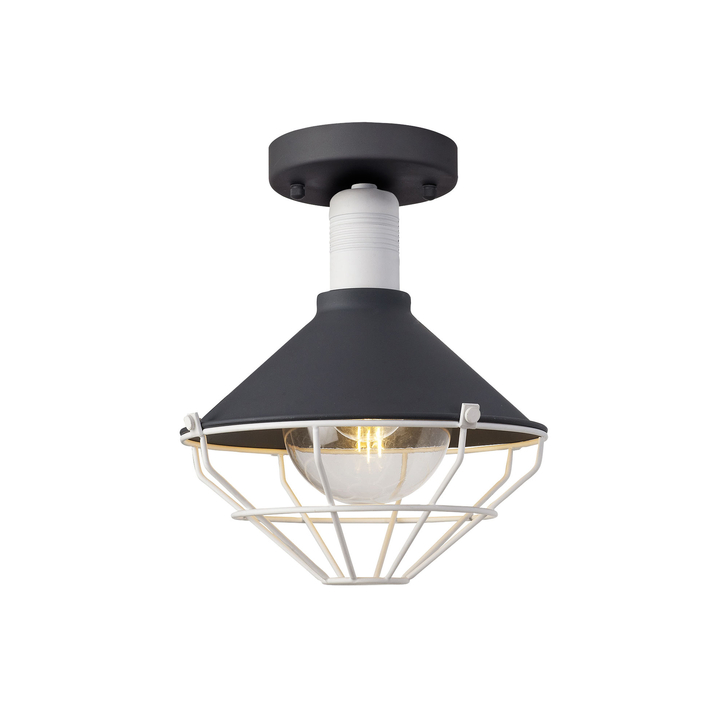 Idolite Lenin Anthracite/Matt White Flush Exterior Ceiling Light - IP65