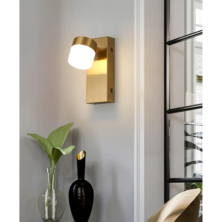 Idolite Licancabur Brass Single LED Adjustable Wall Light Spot - 3000K, IP44