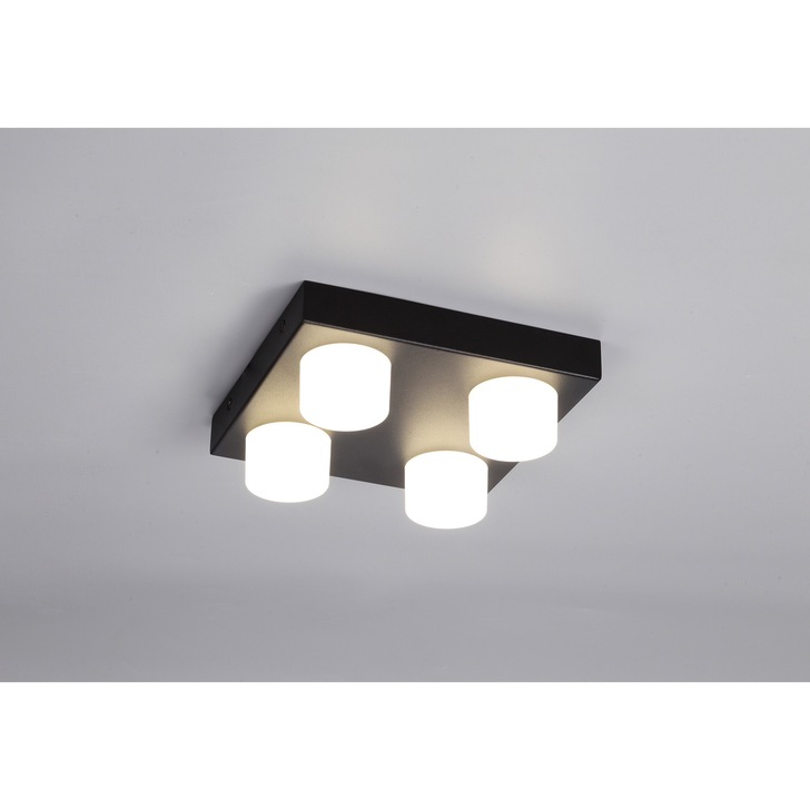 Idolite Licancabur Sand Black 4 Light LED Bathroom Ceiling Light - IP44, 4000K