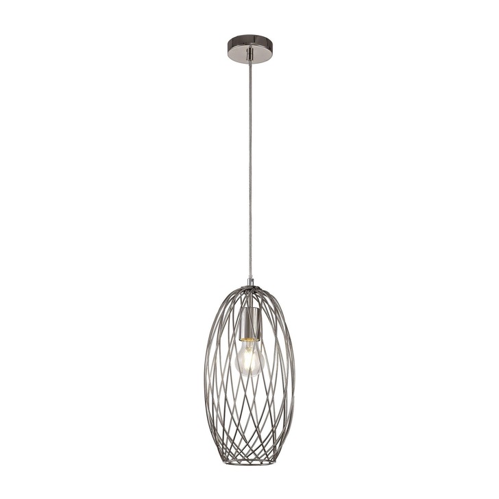 Idolite Loughton Polished Nickel Cylinder Single Pendant