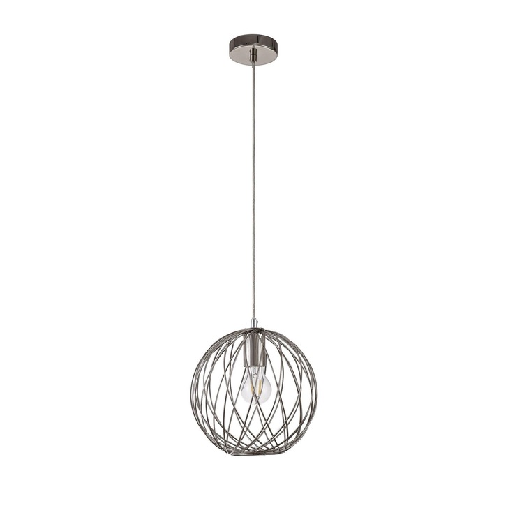 Idolite Loughton Polished Nickel Sphere Single Pendant