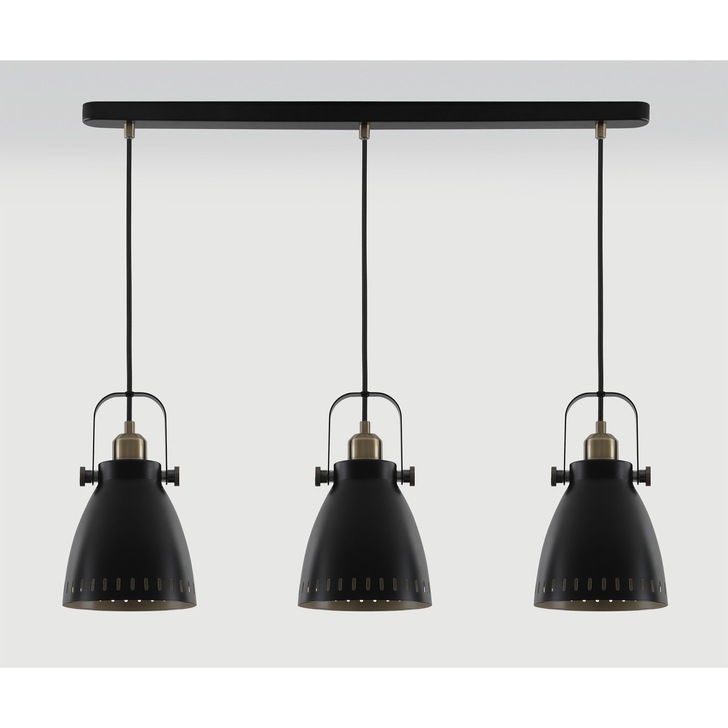 Idolite Maglic Matt Black/Antique Brass/Khaki 3 Light Island Light