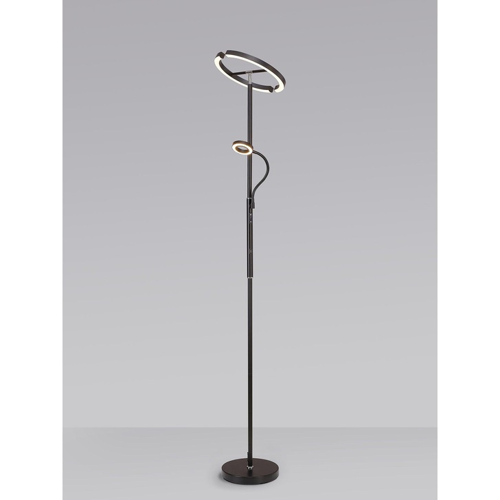 Idolite Mayor Black 2 Light Adjustable Led Floor Lamp C/W Remote Control - 3000K-6000K