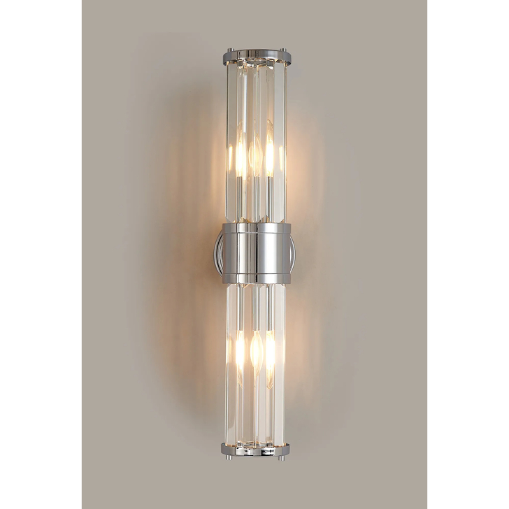 Idolite Million 2 Light Polished Chrome Up And Down Crystal Bathroom Wall Light - IP44