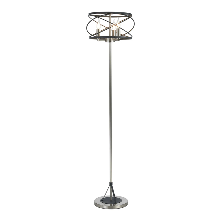 Idolite Monument 3 Light Floor Lamp Graphite/Satin Nickel