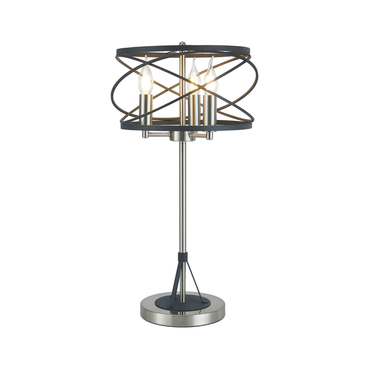 Idolite Monument 3 Light Table Lamp Graphite/Satin Nickel